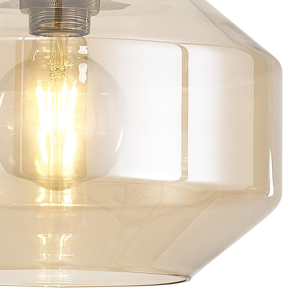 NLK15359 Louis 1 Light Round Pendant Antique Brass Cognac