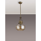 NLK15359 Louis 1 Light Round Pendant Antique Brass Cognac