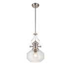 NLK15369 Louis 1 Light Round Pendant Polished Nickel Clear