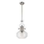 NLK15369 Louis 1 Light Round Pendant Polished Nickel Clear