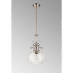 NLK15369 Louis 1 Light Round Pendant Polished Nickel Clear