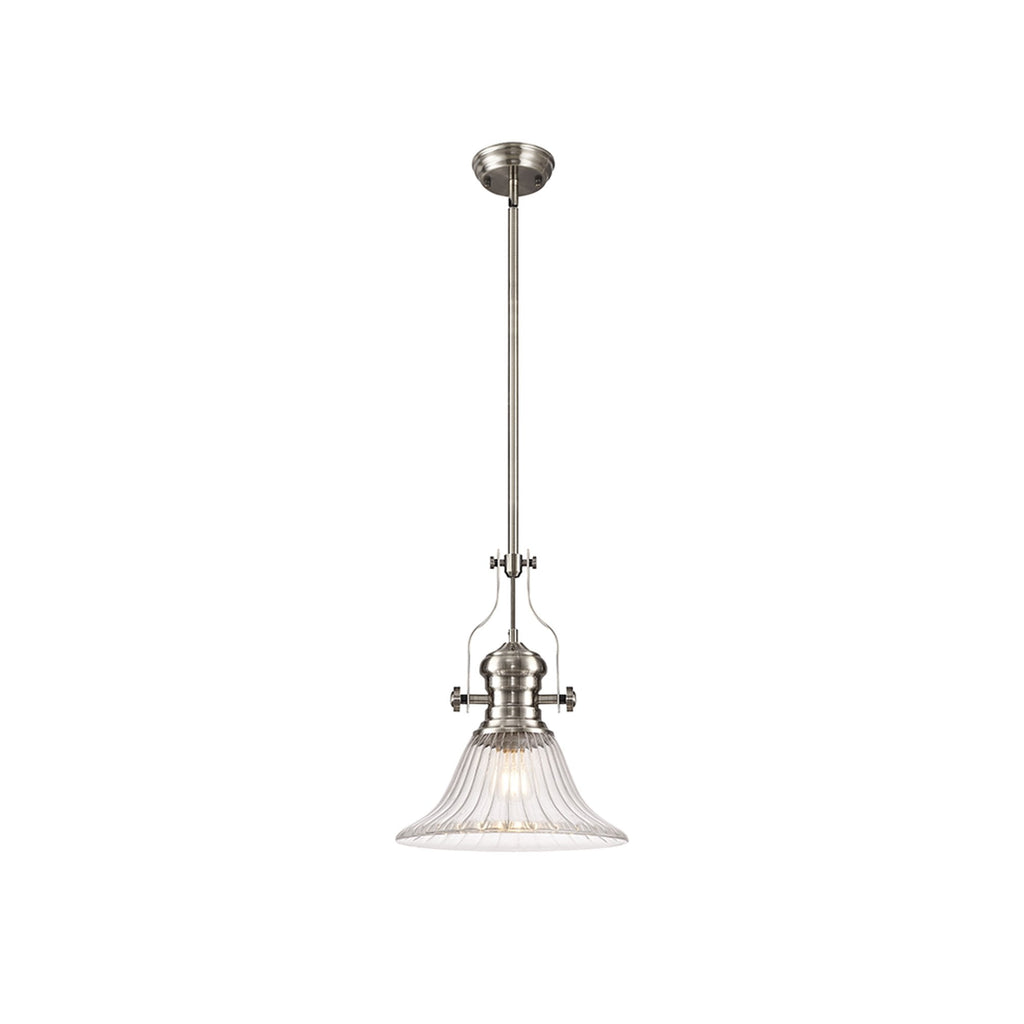 NLK15389 Louis 1 Light Pendant Satin Nickel Clear