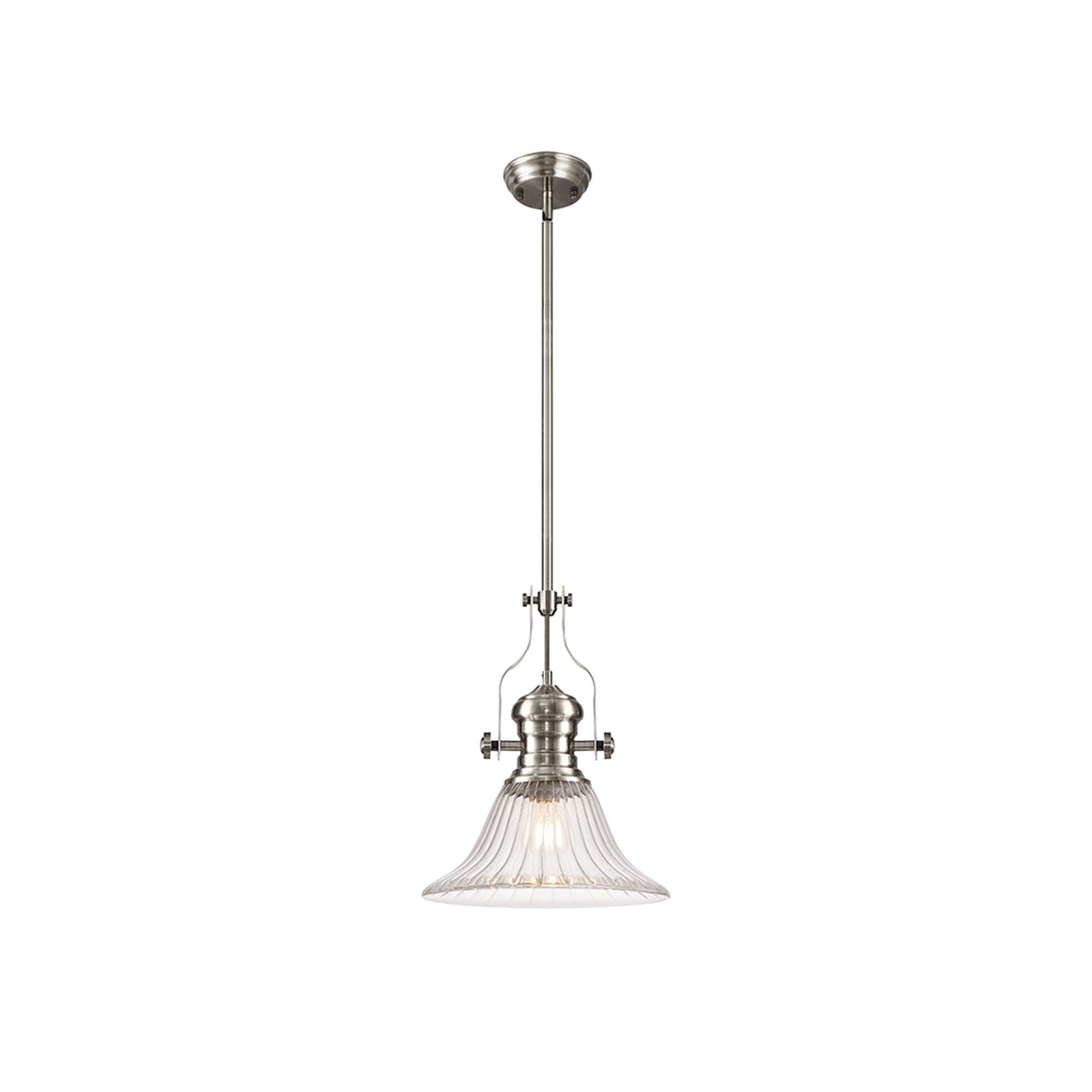 NLK15389 Louis 1 Light Pendant Satin Nickel Clear
