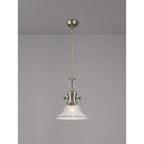 NLK15389 Louis 1 Light Pendant Satin Nickel Clear