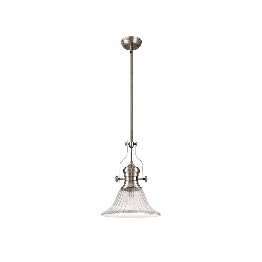 NLK15389 Louis 1 Light Pendant Satin Nickel Clear