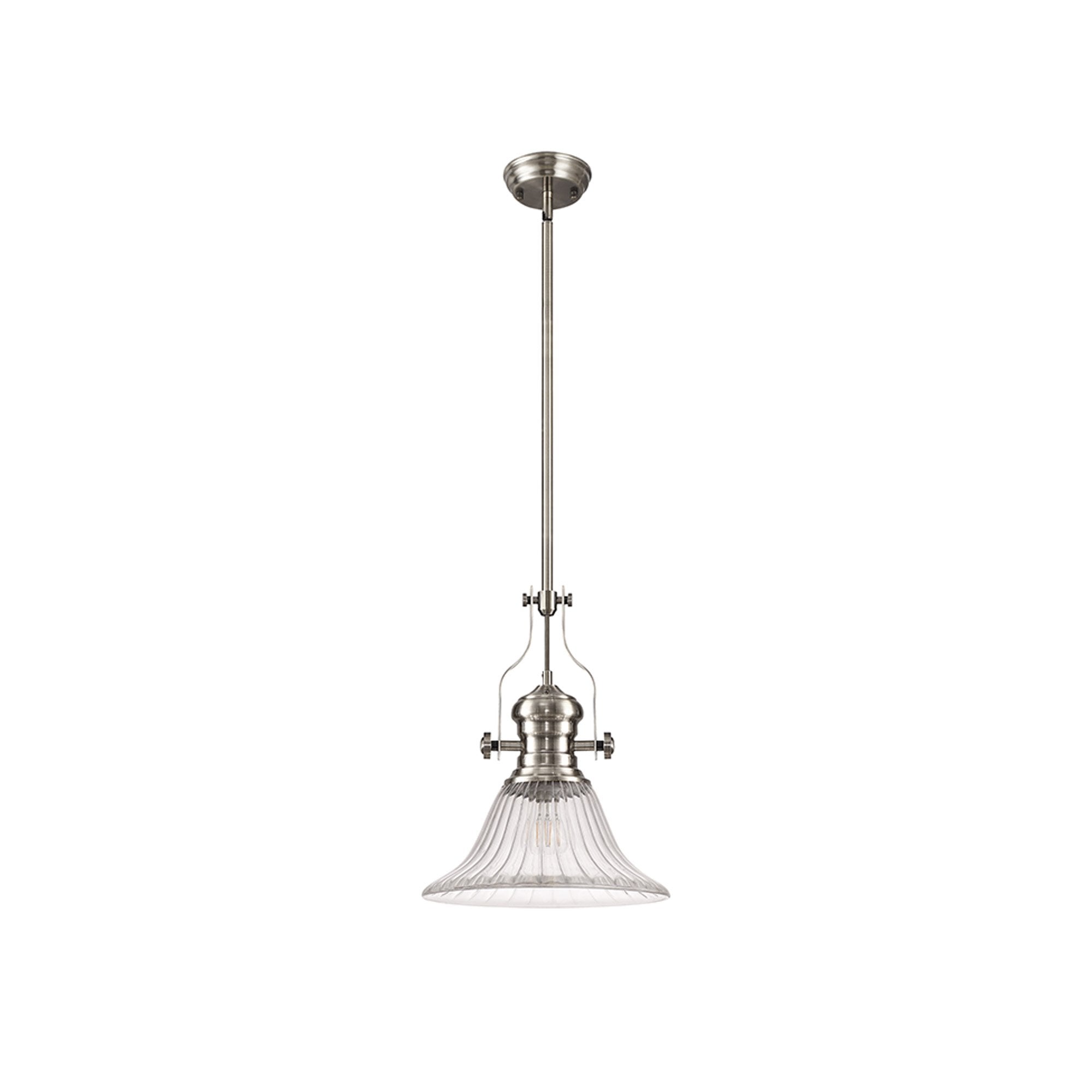 NLK15389 Louis 1 Light Pendant Satin Nickel Clear