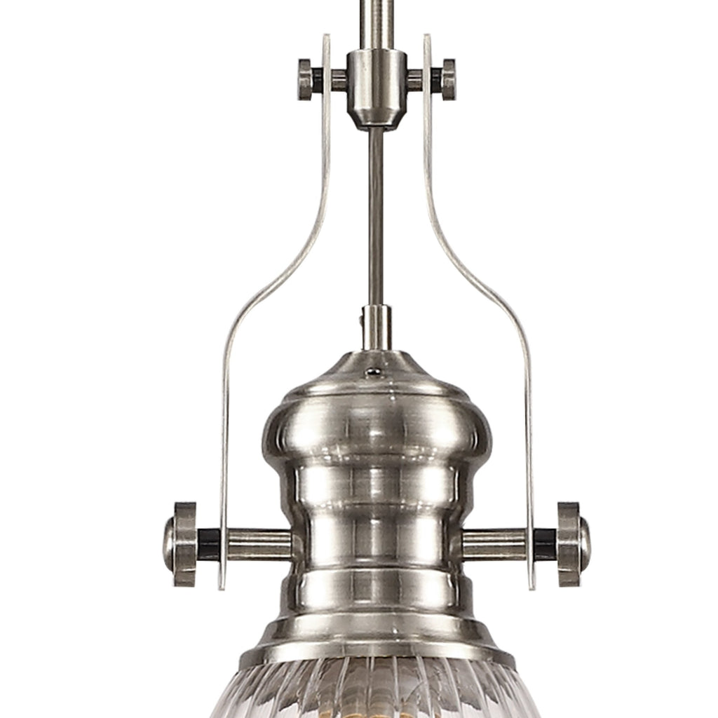 NLK15389 Louis 1 Light Pendant Satin Nickel Clear