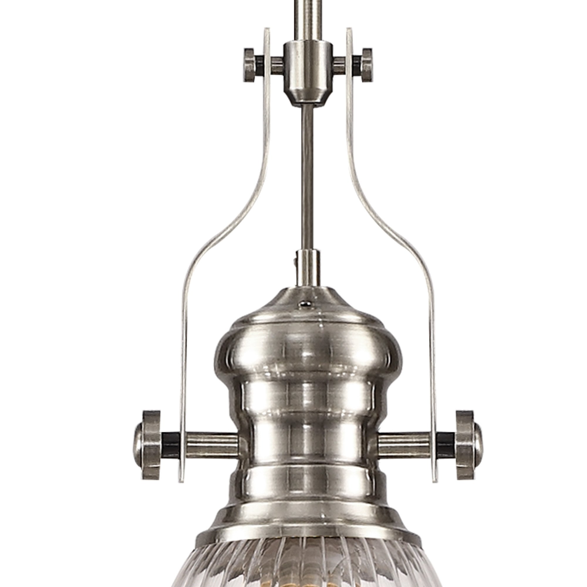 NLK15389 Louis 1 Light Pendant Satin Nickel Clear