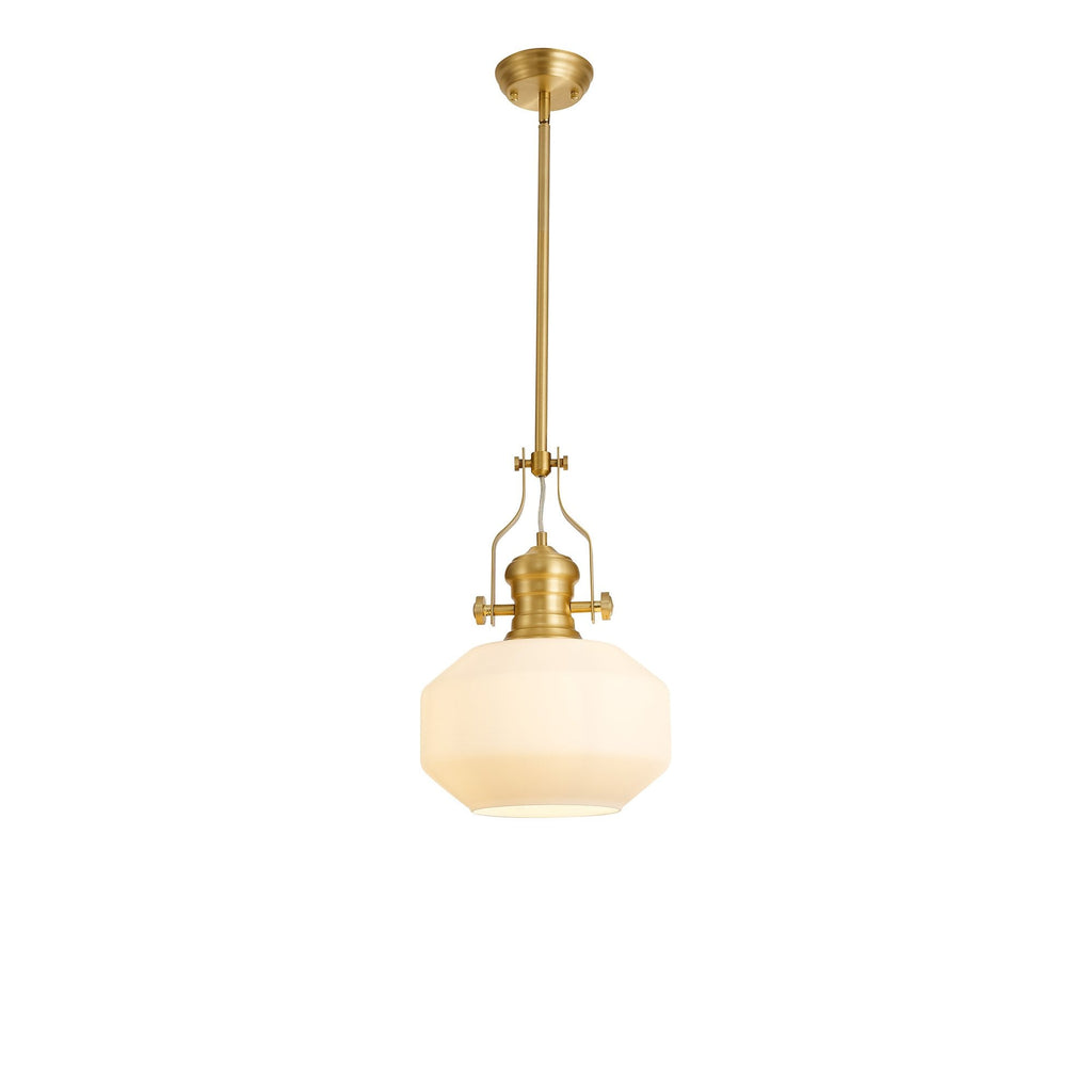 NLK15399 Louis 1 Light Round Pendant Satin Gold Opal