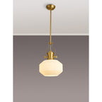 NLK15399 Louis 1 Light Round Pendant Satin Gold Opal