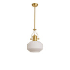 NLK15399 Louis 1 Light Round Pendant Satin Gold Opal