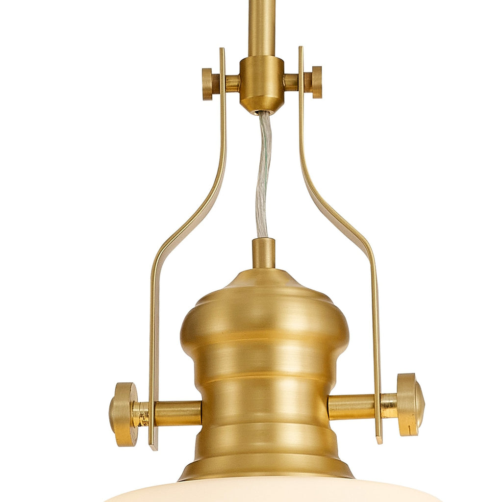 NLK15399 Louis 1 Light Round Pendant Satin Gold Opal