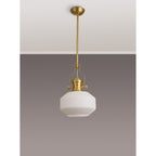 NLK15399 Louis 1 Light Round Pendant Satin Gold Opal