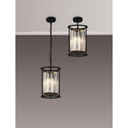 NL91059 Maccia 1 Light Pendant/Ceiling Light Satin Black Clear