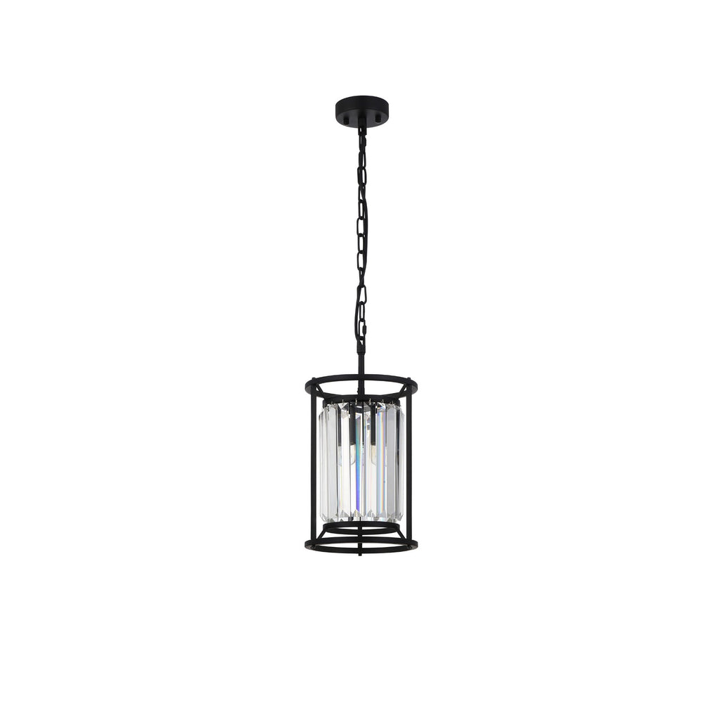 NL91059 Maccia 1 Light Pendant/Ceiling Light Satin Black Clear
