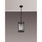 NL91059 Maccia 1 Light Pendant/Ceiling Light Satin Black Clear