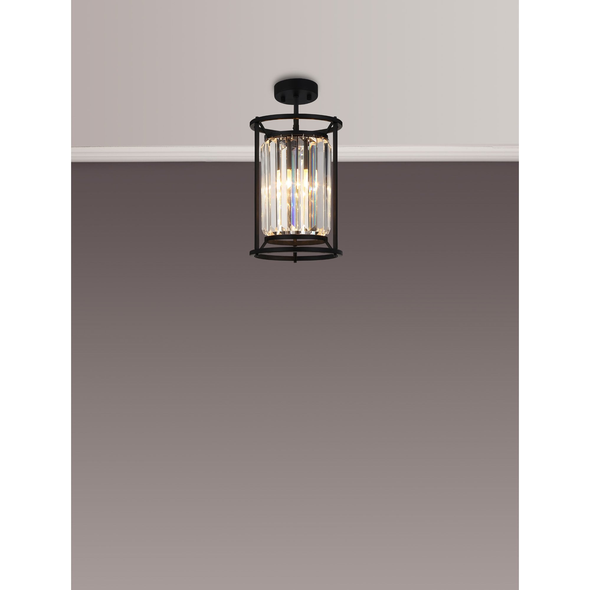 NL91059 Maccia 1 Light Pendant/Ceiling Light Satin Black Clear