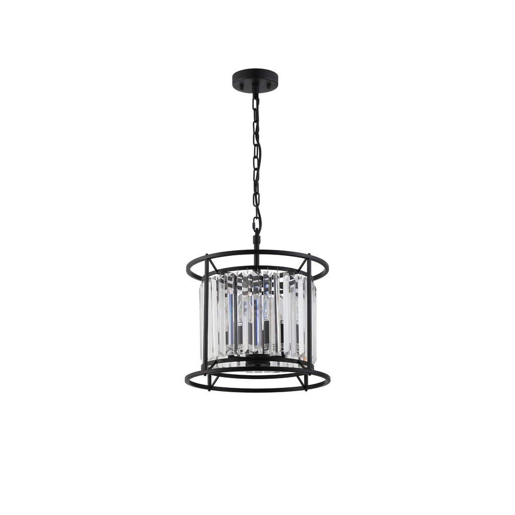 NL91069 Maccia 3 Light Pendant/Ceiling Light Satin Black Clear