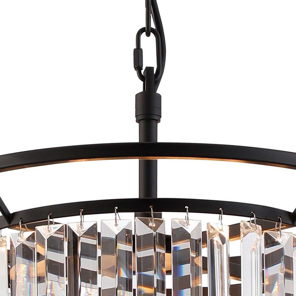 NL91069 Maccia 3 Light Pendant/Ceiling Light Satin Black Clear