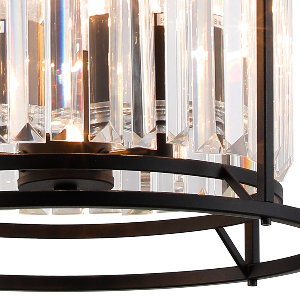 NL91069 Maccia 3 Light Pendant/Ceiling Light Satin Black Clear
