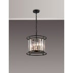 NL91069 Maccia 3 Light Pendant/Ceiling Light Satin Black Clear