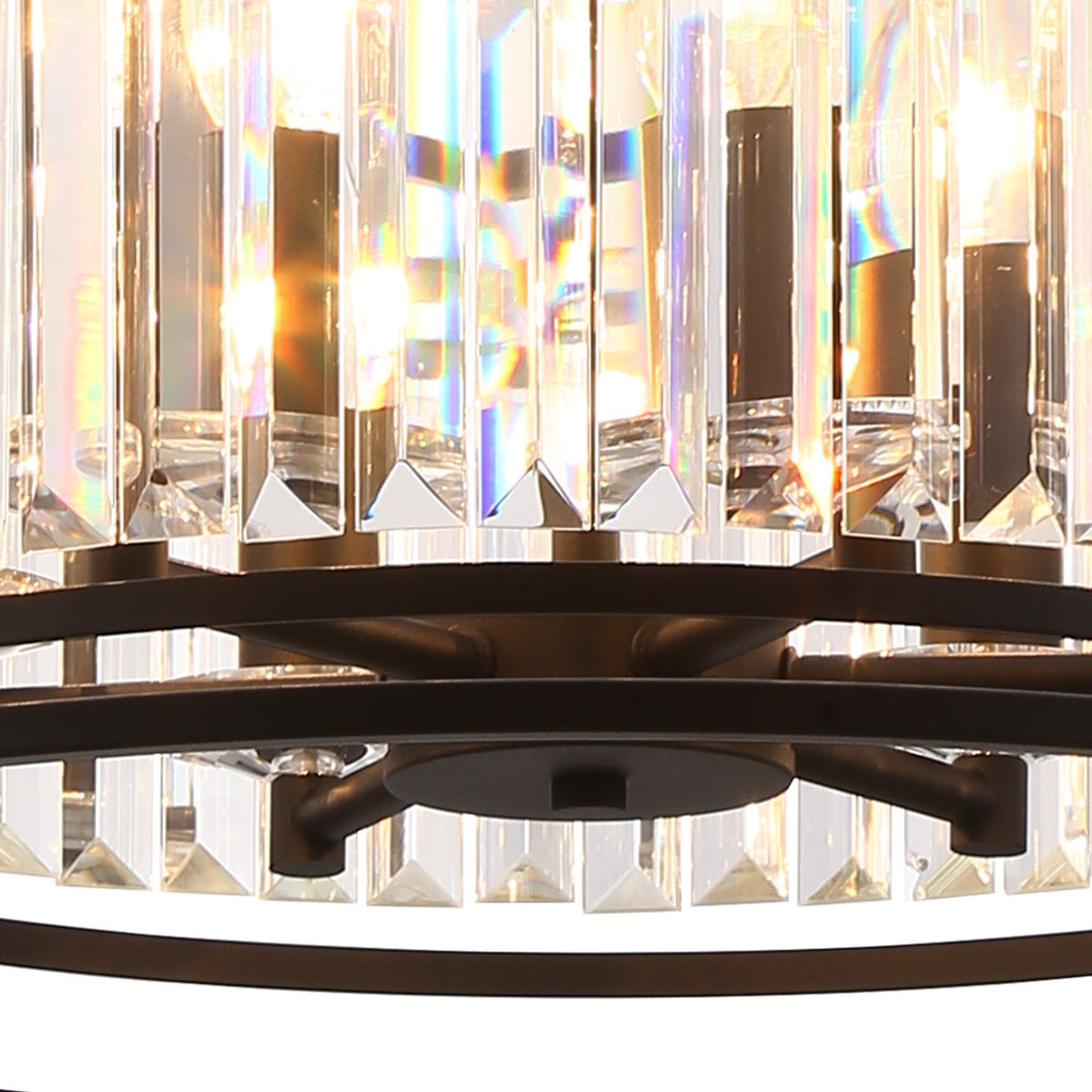 NL91079 Maccia 6 Light Pendant/Ceiling Light Satin Black Clear