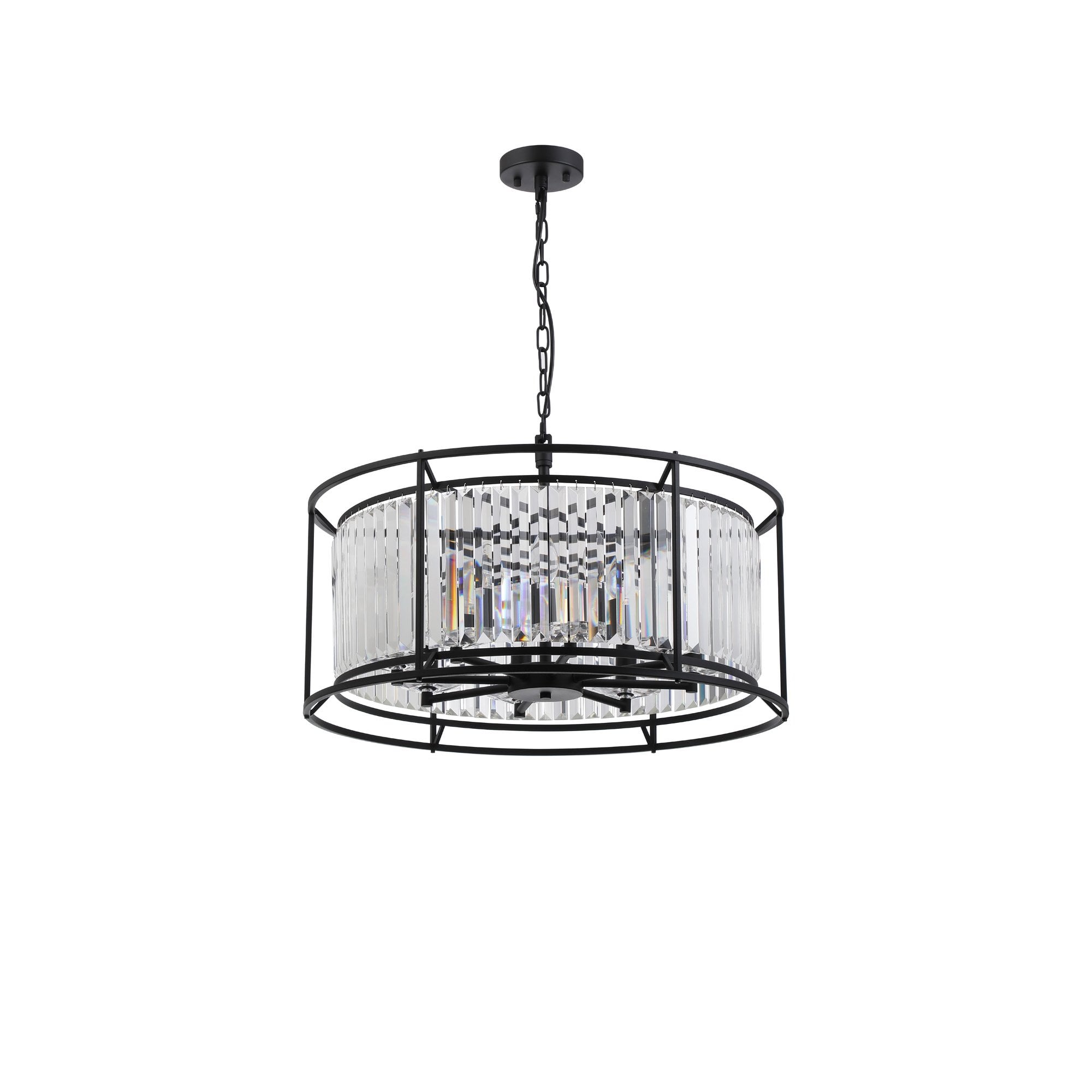 NL91089 Maccia 8 Light Pendant/Ceiling Light Satin Black Clear