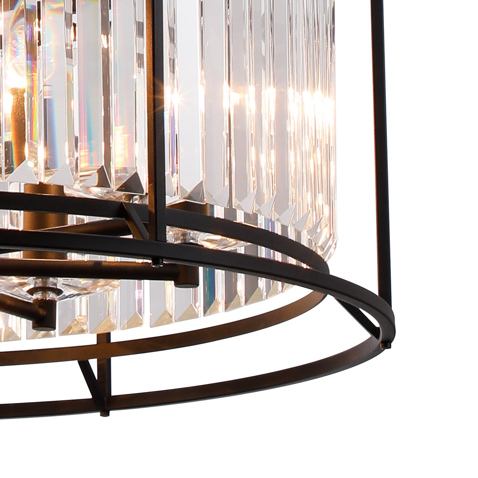 NL91089 Maccia 8 Light Pendant/Ceiling Light Satin Black Clear