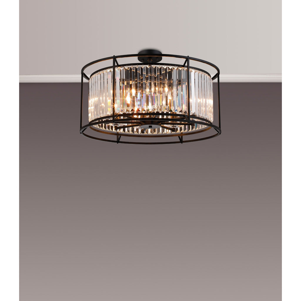 NL91089 Maccia 8 Light Pendant/Ceiling Light Satin Black Clear