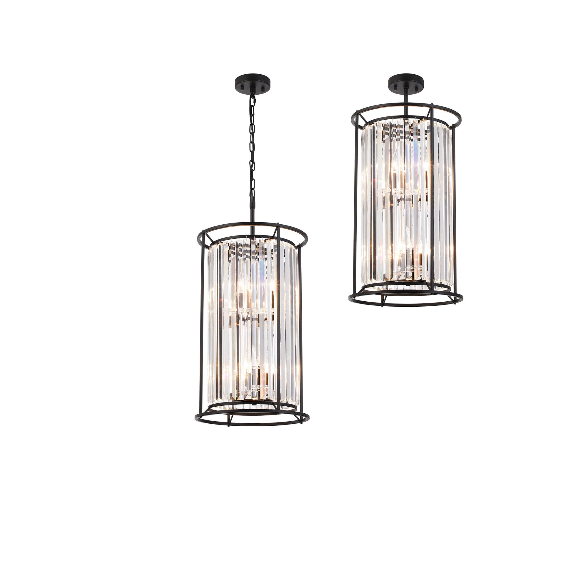 NL91099 Maccia 6 Light Pendant/Ceiling Light Satin Black Clear