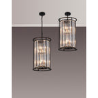 NL91099 Maccia 6 Light Pendant/Ceiling Light Satin Black Clear