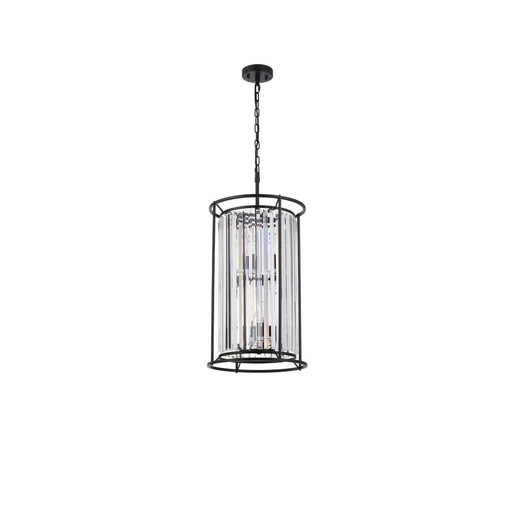 NL91099 Maccia 6 Light Pendant/Ceiling Light Satin Black Clear