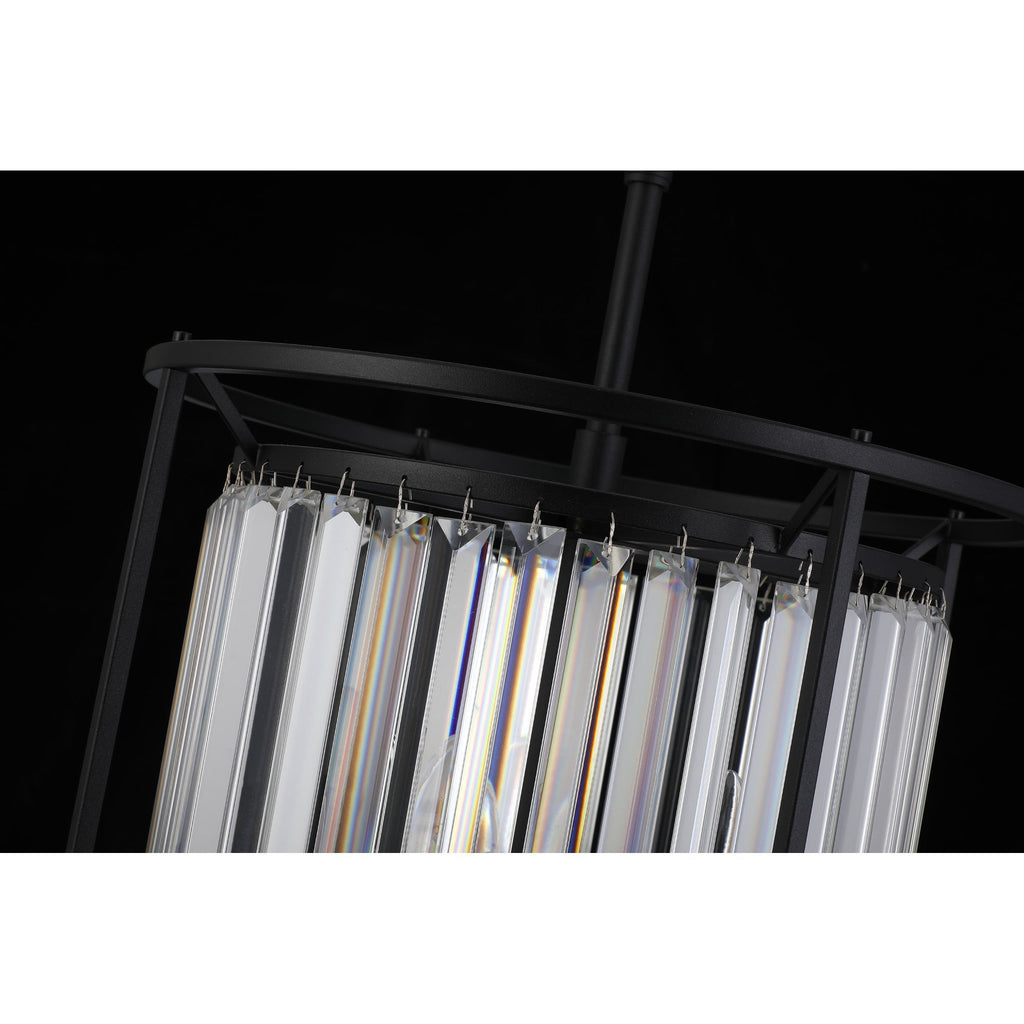 NL91099 Maccia 6 Light Pendant/Ceiling Light Satin Black Clear