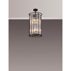 NL91099 Maccia 6 Light Pendant/Ceiling Light Satin Black Clear