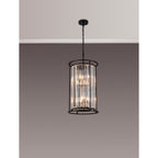 NL91099 Maccia 6 Light Pendant/Ceiling Light Satin Black Clear