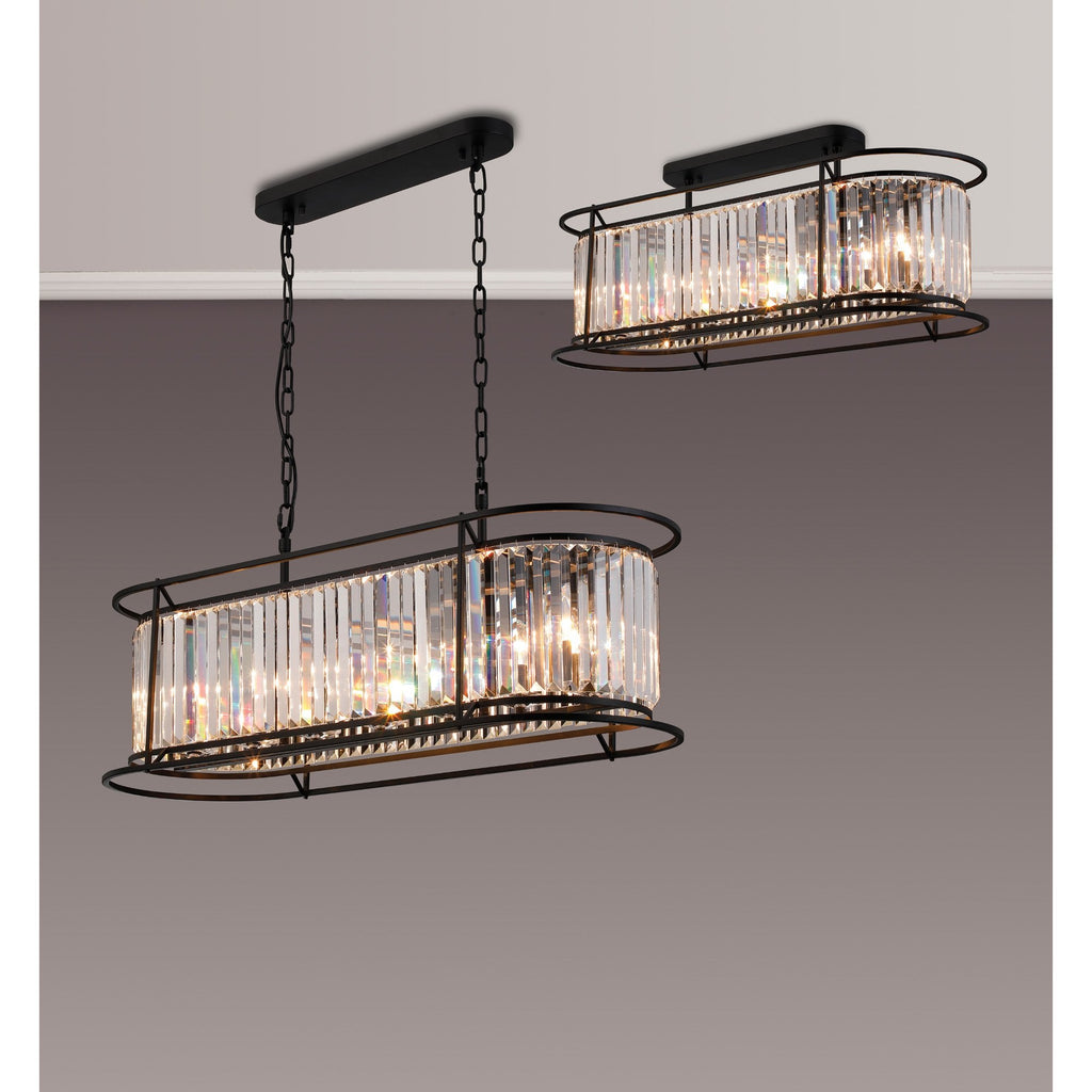 NL91109 Maccia 7 Light Pendant/Ceiling Light Satin Black Clear