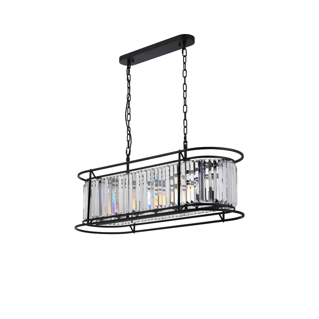 NL91109 Maccia 7 Light Pendant/Ceiling Light Satin Black Clear