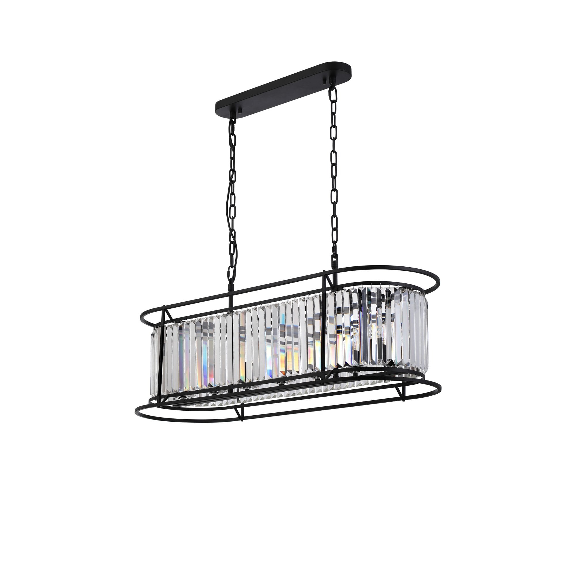 NL91109 Maccia 7 Light Pendant/Ceiling Light Satin Black Clear