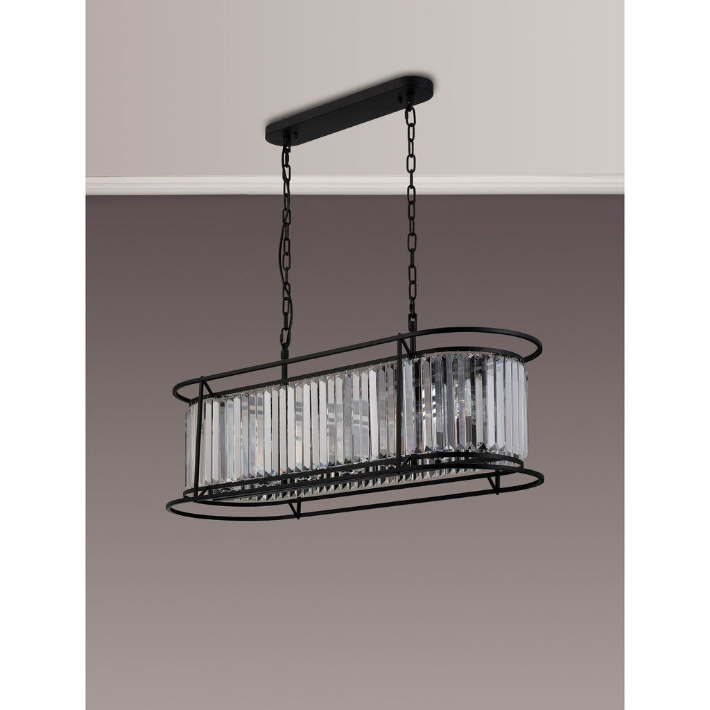 NL91109 Maccia 7 Light Pendant/Ceiling Light Satin Black Clear