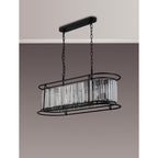 NL91109 Maccia 7 Light Pendant/Ceiling Light Satin Black Clear