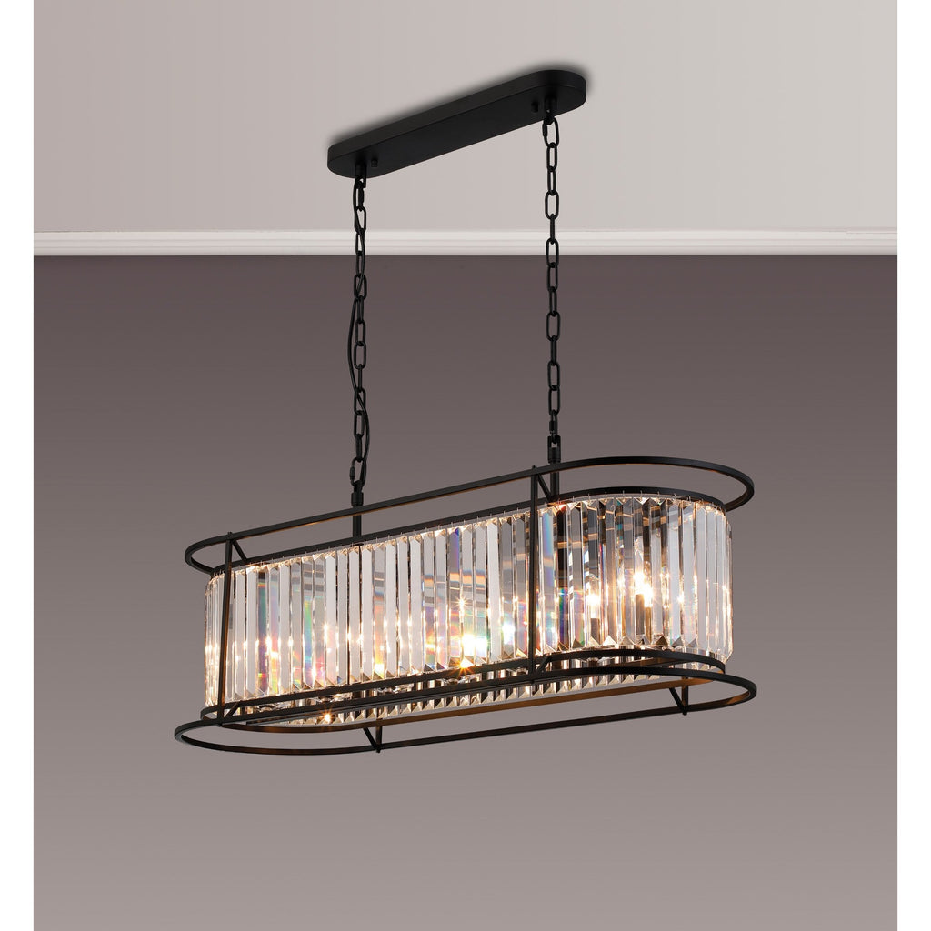 NL91109 Maccia 7 Light Pendant/Ceiling Light Satin Black Clear