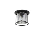 NL91119 Maccia 3 Light Flush Ceiling Light Satin Black Clear