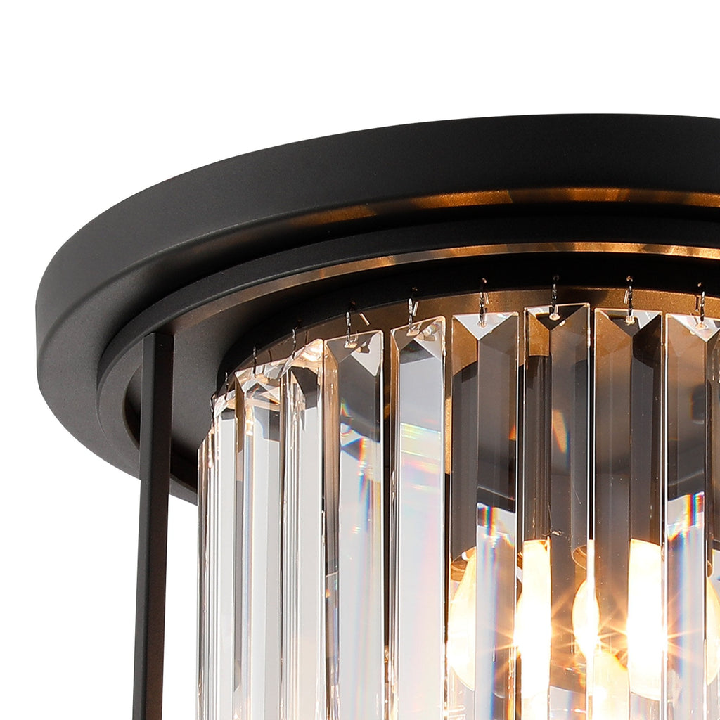 NL91119 Maccia 3 Light Flush Ceiling Light Satin Black Clear
