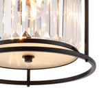 NL91119 Maccia 3 Light Flush Ceiling Light Satin Black Clear