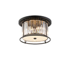 NL91129 Maccia 4 Light Flush Ceiling Light Satin Black Clear