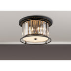 NL91129 Maccia 4 Light Flush Ceiling Light Satin Black Clear