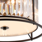 NL91129 Maccia 4 Light Flush Ceiling Light Satin Black Clear