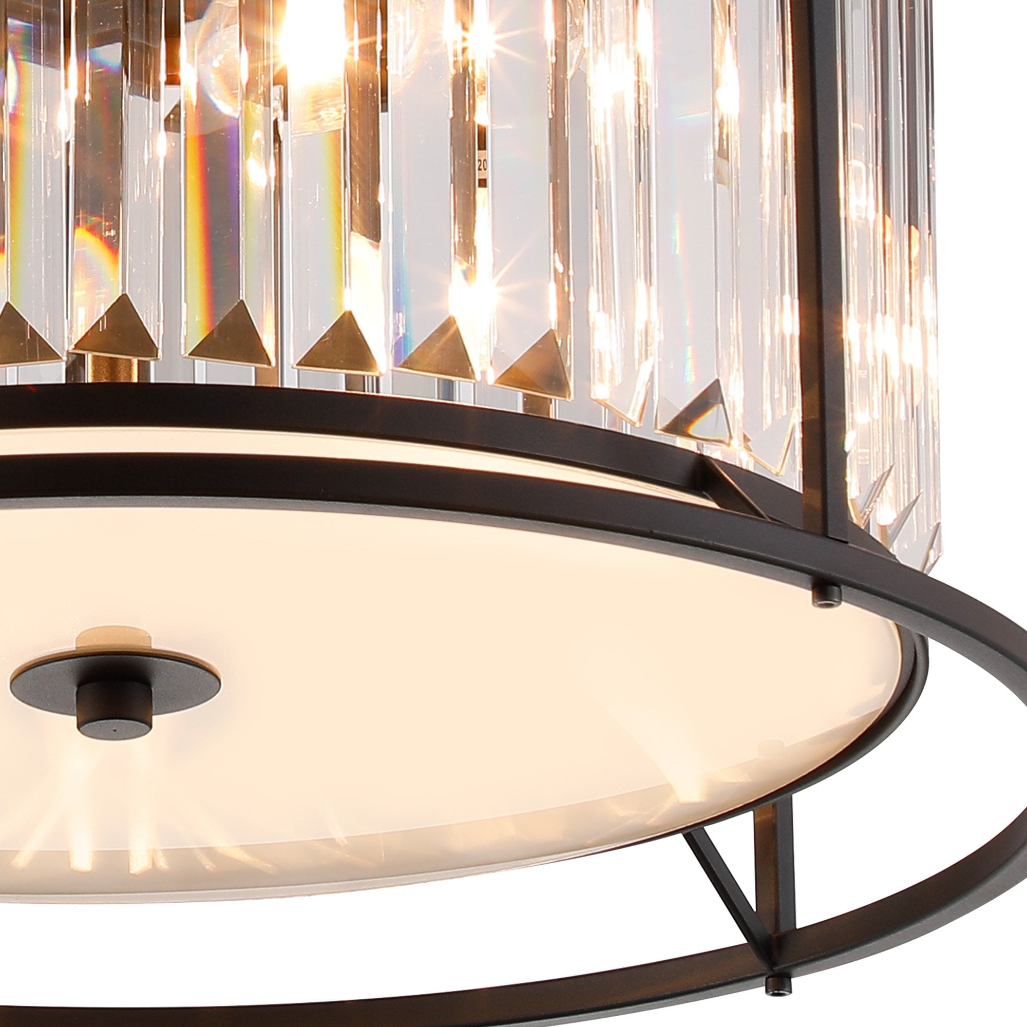 NL91129 Maccia 4 Light Flush Ceiling Light Satin Black Clear