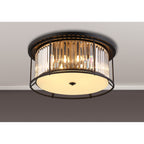 NL91139 Maccia 6 Light Flush Ceiling Light Satin Black Clear