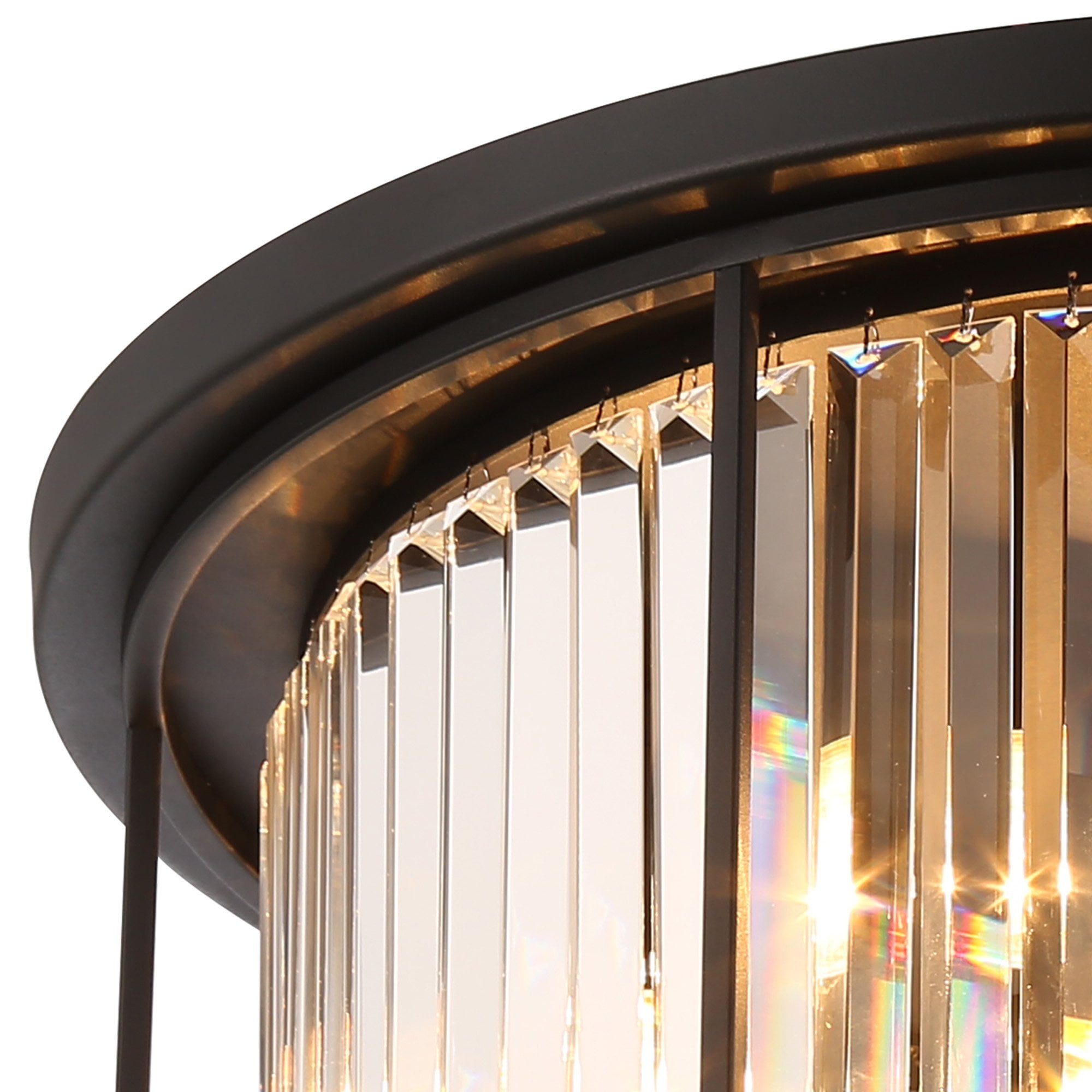 NL91139 Maccia 6 Light Flush Ceiling Light Satin Black Clear